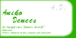 aniko demecs business card